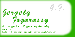 gergely fogarassy business card